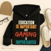Education Is Important But Gaming Is Importanter Funny Hoodie thumb 4