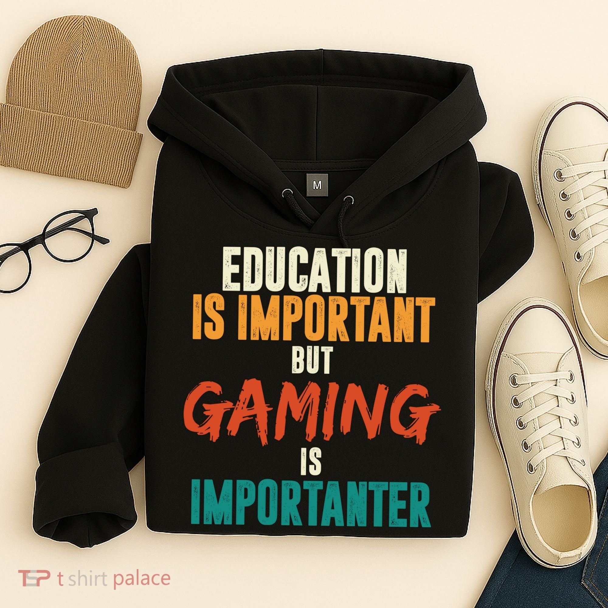 Education Is Important But Gaming Is Importanter Funny Hoodie