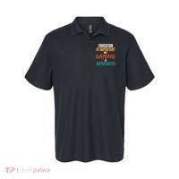 Education Is Important But Gaming Is Importanter Funny Polo thumb 0