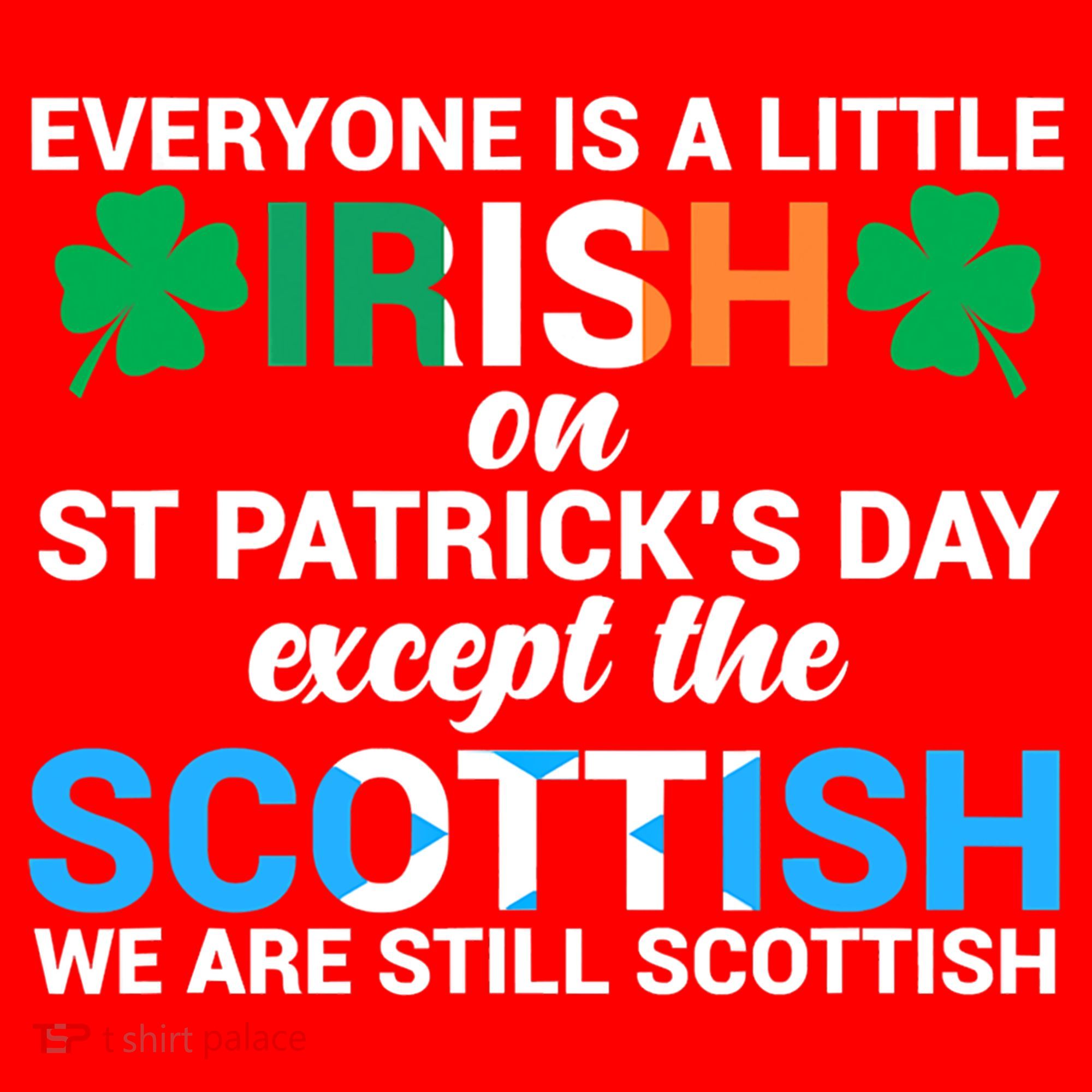 Everyone Is Irish Except Scottish On St Patrick's Day Gift Santa Hat