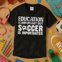 Education Is Important But Soccer Is Importanter Kids T-Shirt thumb 3