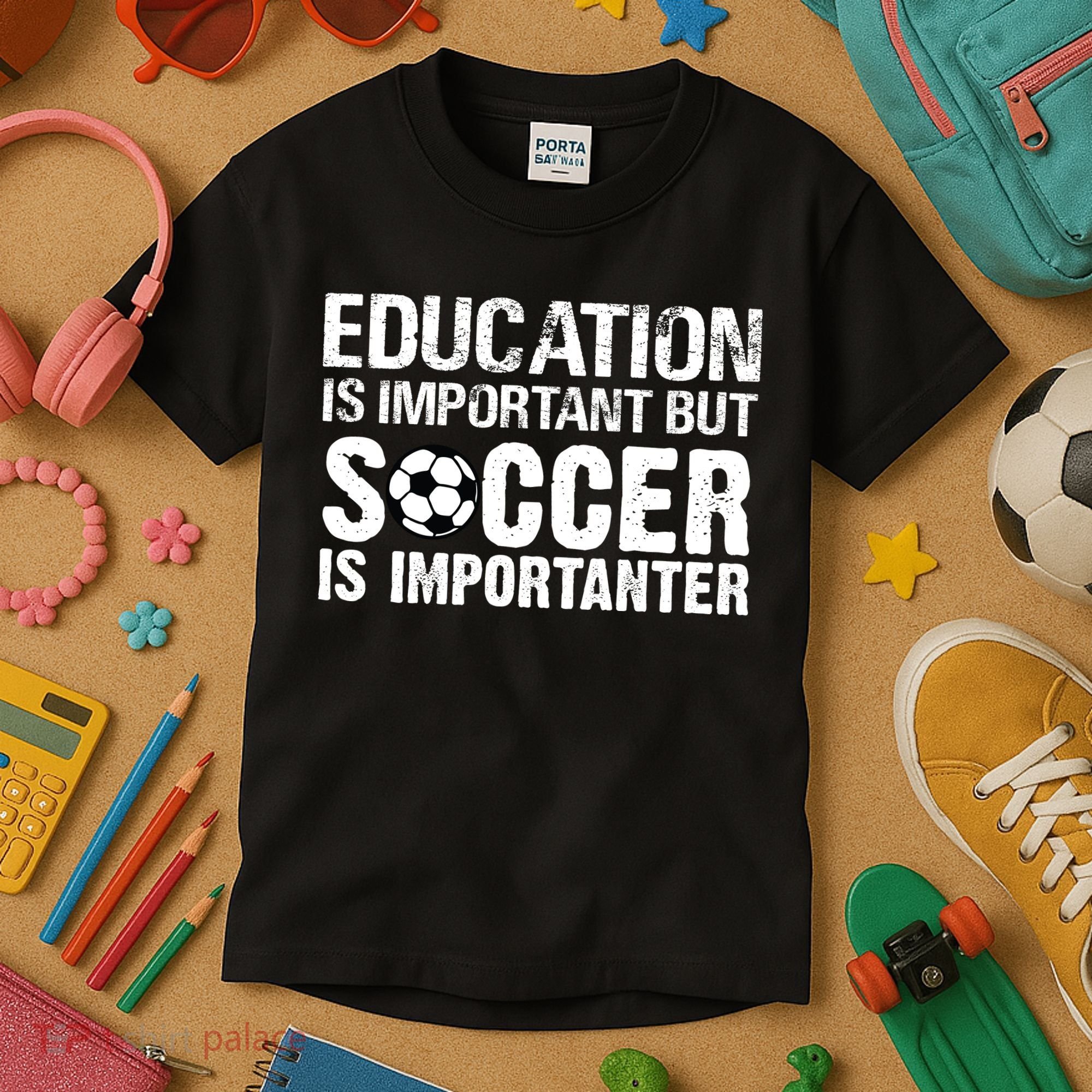 Education Is Important But Soccer Is Importanter Kids T-Shirt