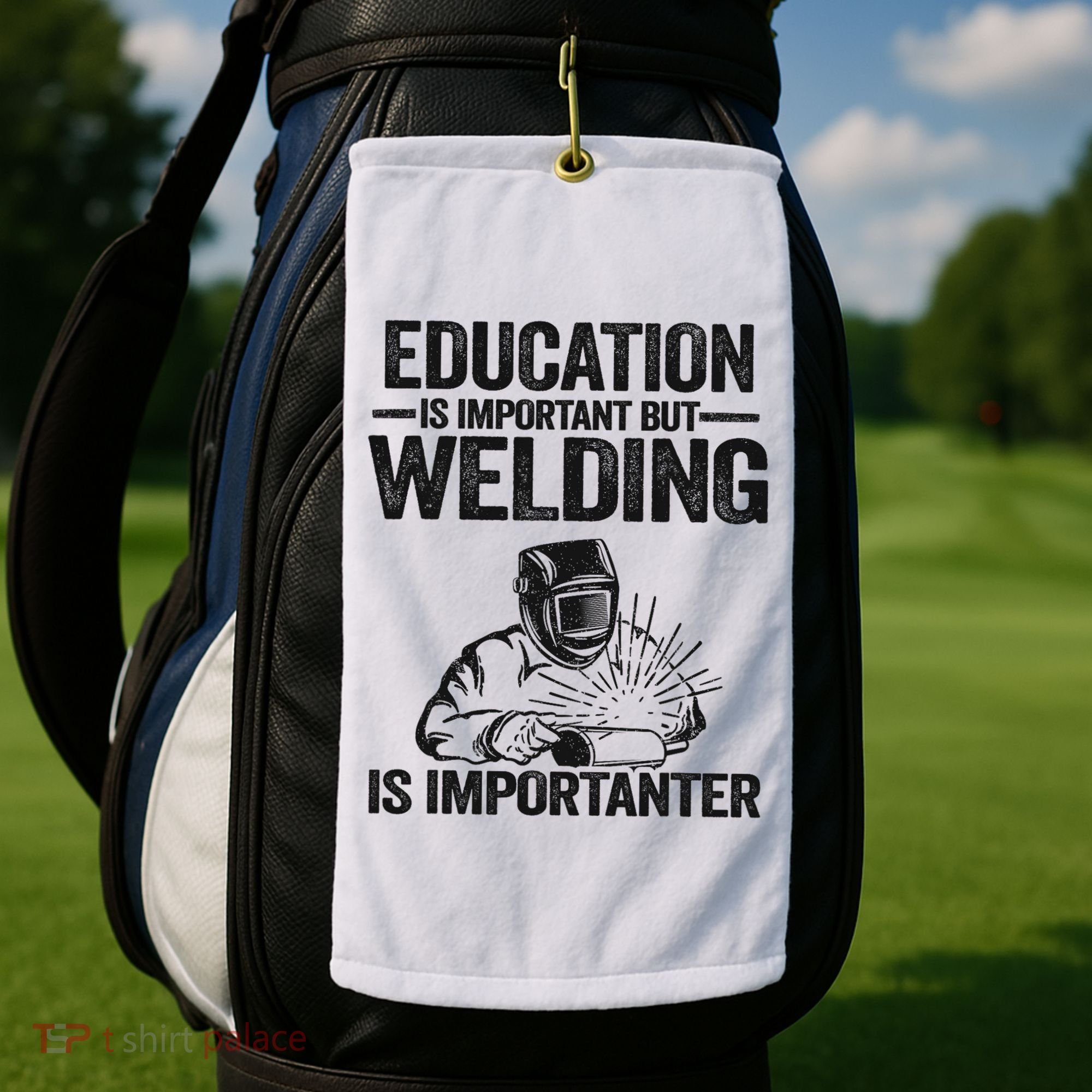 Education Is Important But Welding Is Importanter Welder Golf Towel