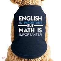 English Is Important But Math Is Importanter Funny Gift Joke Doggie Tank thumb 0