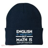 English Is Important But Math Is Importanter Funny Gift Joke Beanie thumb 0