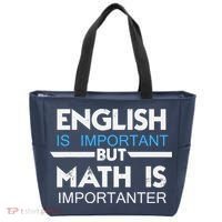 English Is Important But Math Is Importanter Funny Gift Joke Tote Bag thumb 0