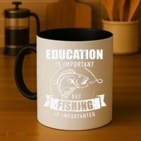 Education Is Important But Fishing Is Importanter Coffee Mug thumb 4