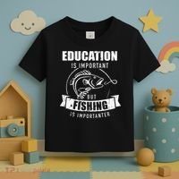 Education Is Important But Fishing Is Importanter Toddler T-Shirt thumb 3