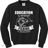 Education Is Important But Fishing Is Importanter Kids Sweatshirt thumb 0