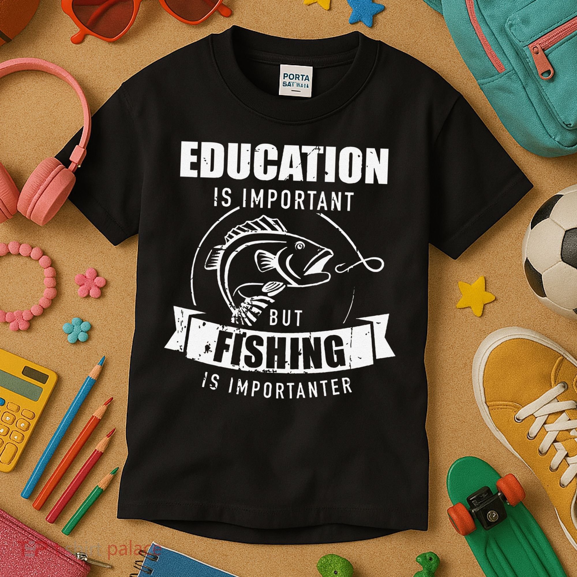 Education Is Important But Fishing Is Importanter Kids T-Shirt