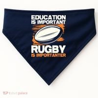 Education Is Important Rugby Is Importanter Sports Lover USA-Made Doggie Bandana thumb 0