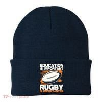 Education Is Important Rugby Is Importanter Sports Lover Beanie thumb 0