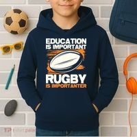 Education Is Important Rugby Is Importanter Sports Lover Kids Hoodie thumb 2