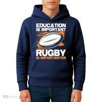 Education Is Important Rugby Is Importanter Sports Lover Kids Hoodie thumb 4