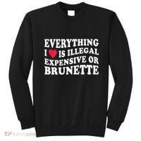 Everything I Love Is Illegal Expensive Or Brunette Sweatshirt thumb 0
