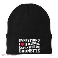 Everything I Love Is Illegal Expensive Or Brunette Beanie thumb 0