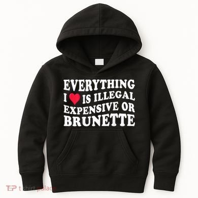 Everything I Love Is Illegal Expensive Or Brunette Kids Hoodie