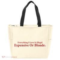 Everything I Love Is Illegal Expensive Or Blonde I Love Joke Tote Bag thumb 0