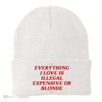 Everything I Love Is Illegal Expensive Or Blonde Beanie thumb 0