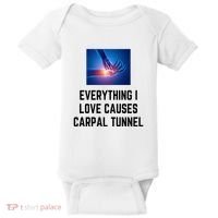 Everything I Love Causes Carpal Tunnel Baby Bodysuit thumb 0