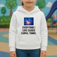 Everything I Love Causes Carpal Tunnel Kids Hoodie thumb 3