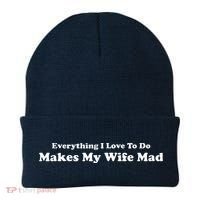 Everything I Love To Do Makes My Wife Mad Beanie thumb 0