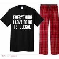 Everything I Love To Do Is Illegal Pajama Set thumb 0