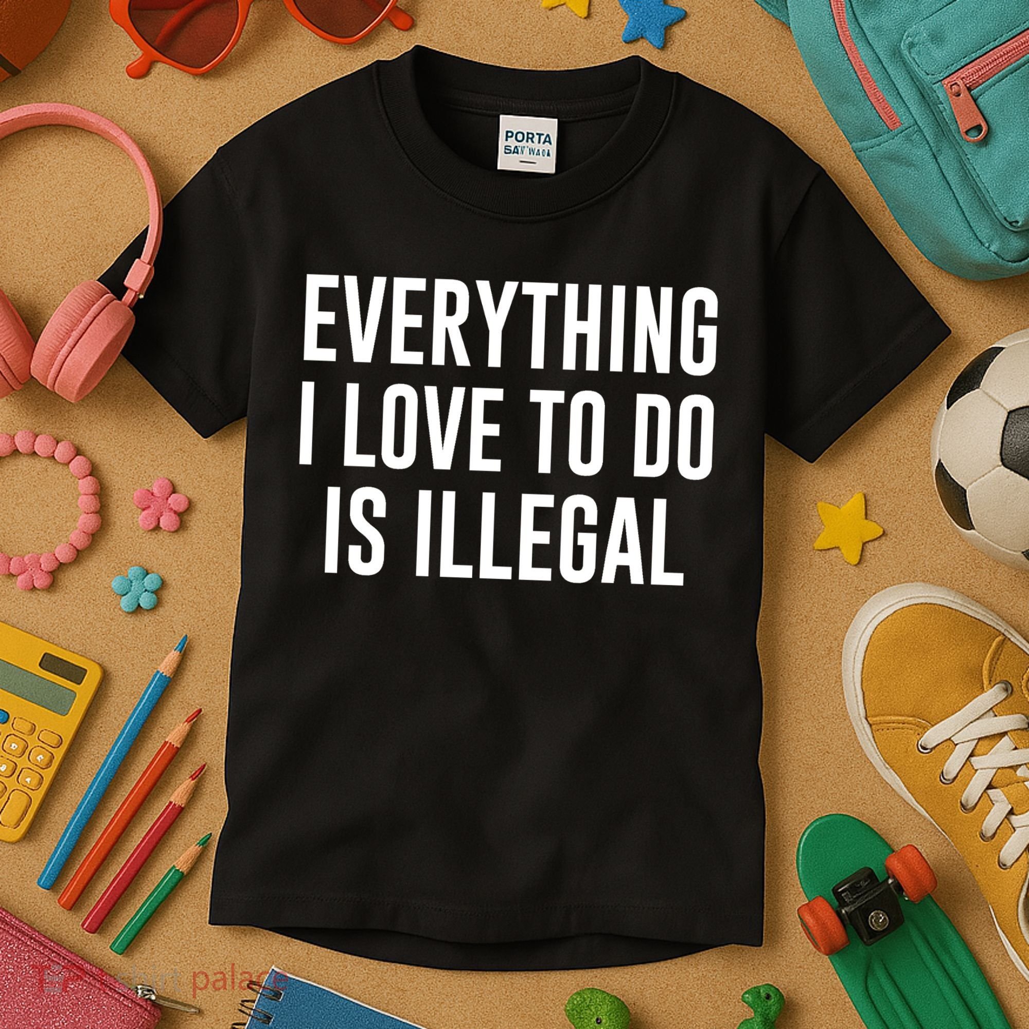 Everything I Love To Do Is Illegal Kids T-Shirt