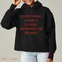 Everything I Love Is Illegal Expensive Or Blonde Ladies Heavyweight Boxy Pullover Hoodie thumb 0