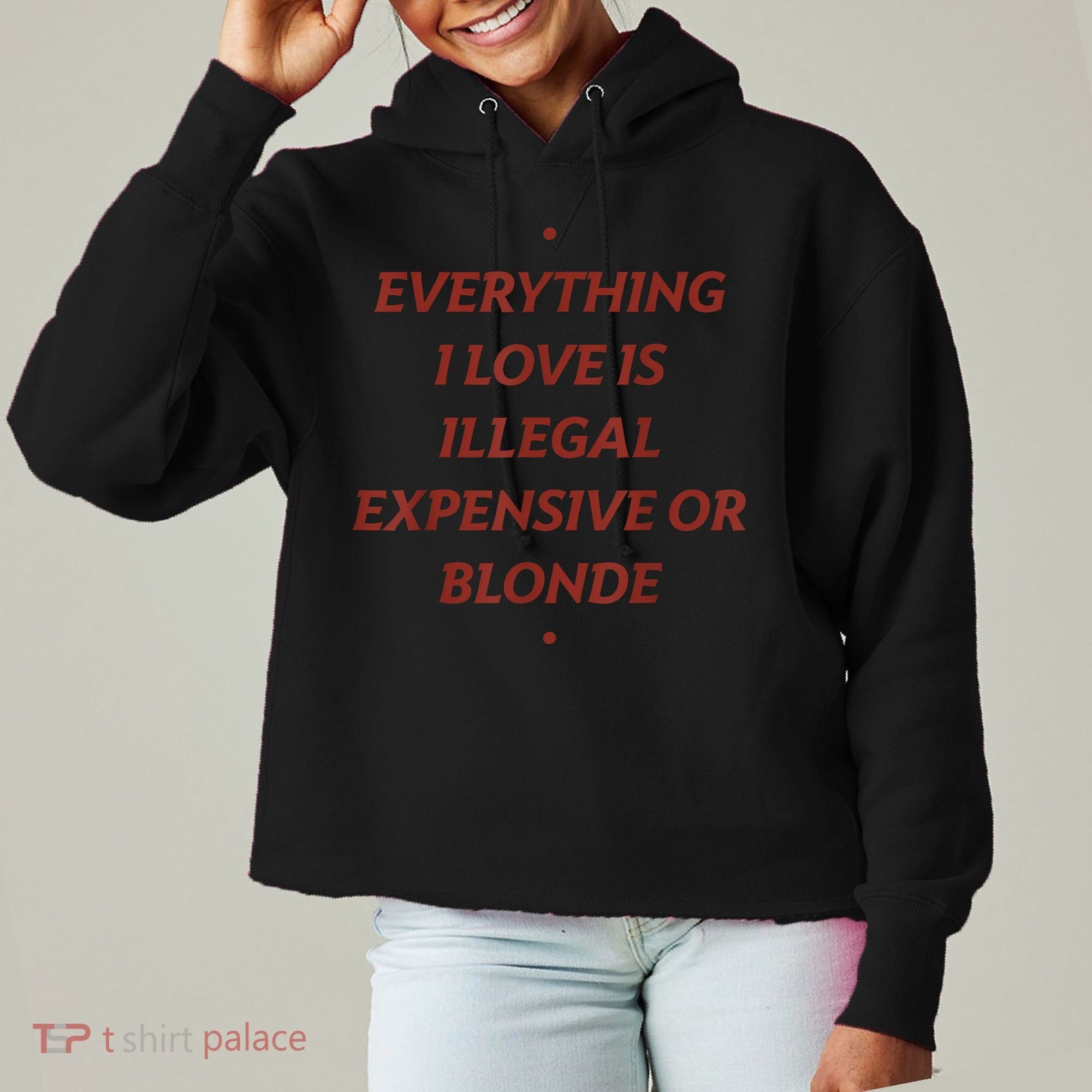 Everything I Love Is Illegal Expensive Or Blonde Ladies Heavyweight Boxy Pullover Hoodie