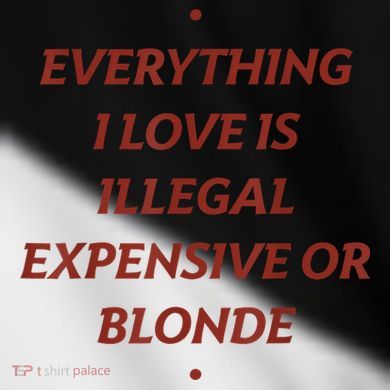Everything I Love Is Illegal Expensive Or Blonde Toddler Fine Jersey T-Shirt