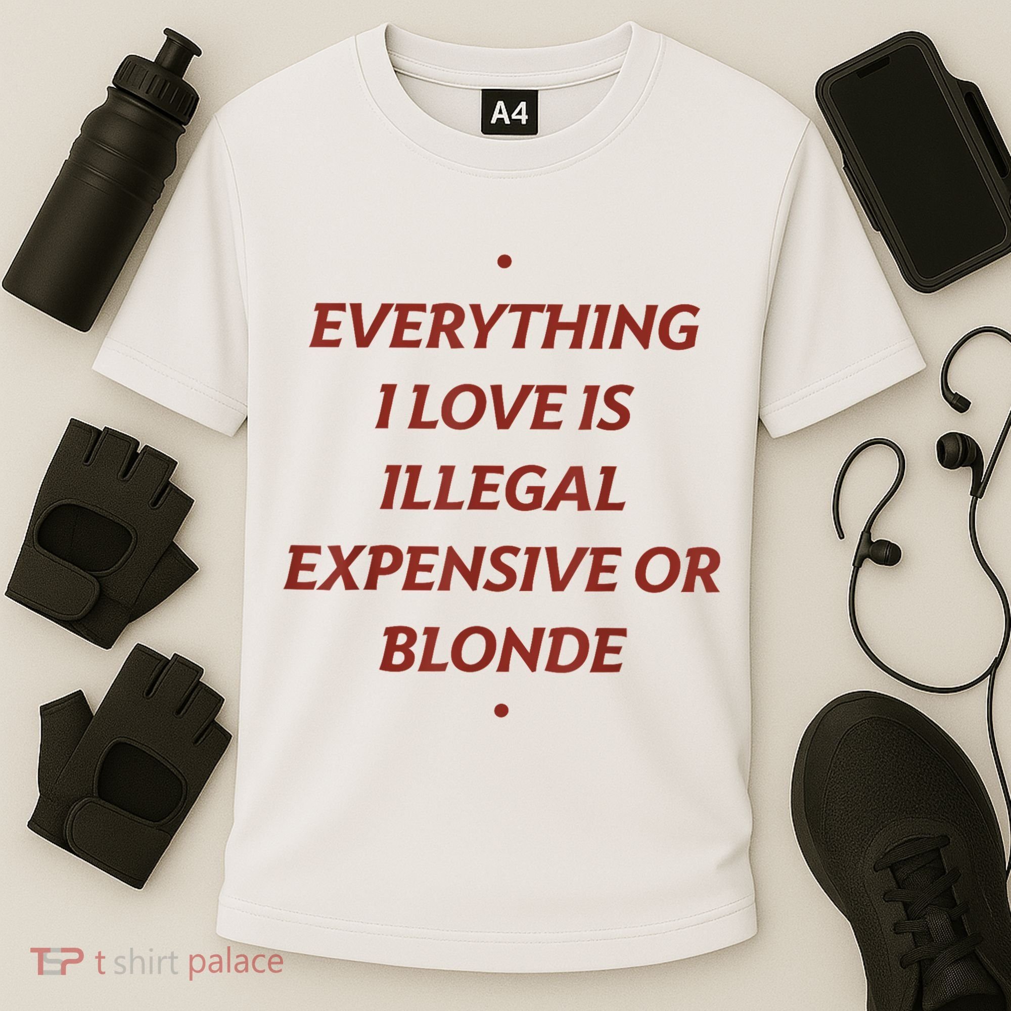 Everything I Love Is Illegal Expensive Or Blonde Cooling Performance Crew T-Shirt
