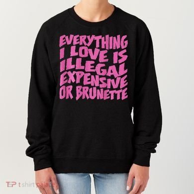 Everything I Love Is Illegal Expensive Or Brunette Women's Sweatshirt