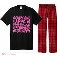Everything I Love Is Illegal Expensive Or Brunette Pajama Set thumb 0