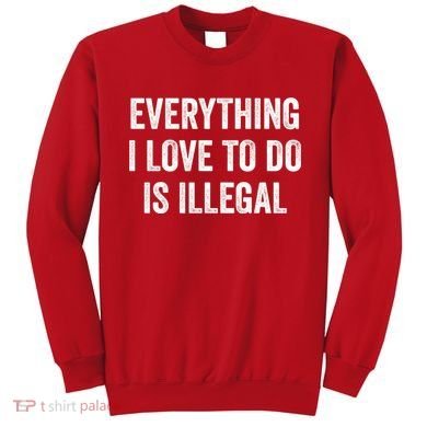 Everything I Love To Do Is Illegal Vintage Sweatshirt