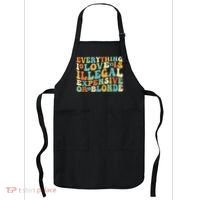 Everything I Love Is Illegal Expensive Or Blonde Groovy Apron thumb 0
