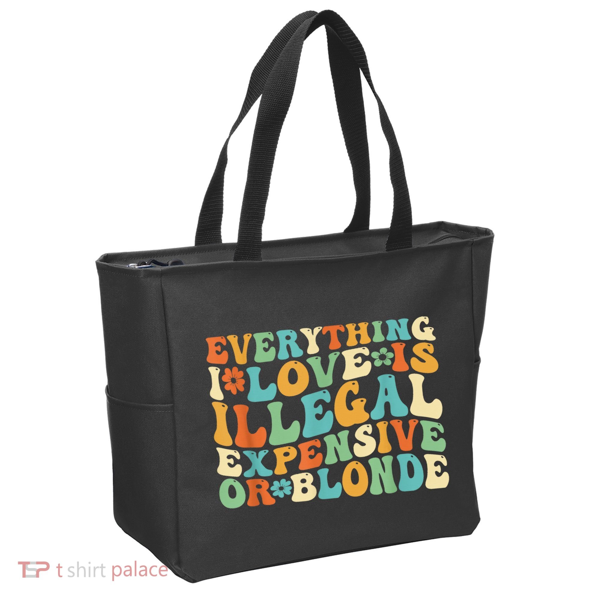 Everything I Love Is Illegal Expensive Or Blonde Groovy Tote Bag