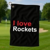 Elon I Love Rockets Golf Towel thumb 1