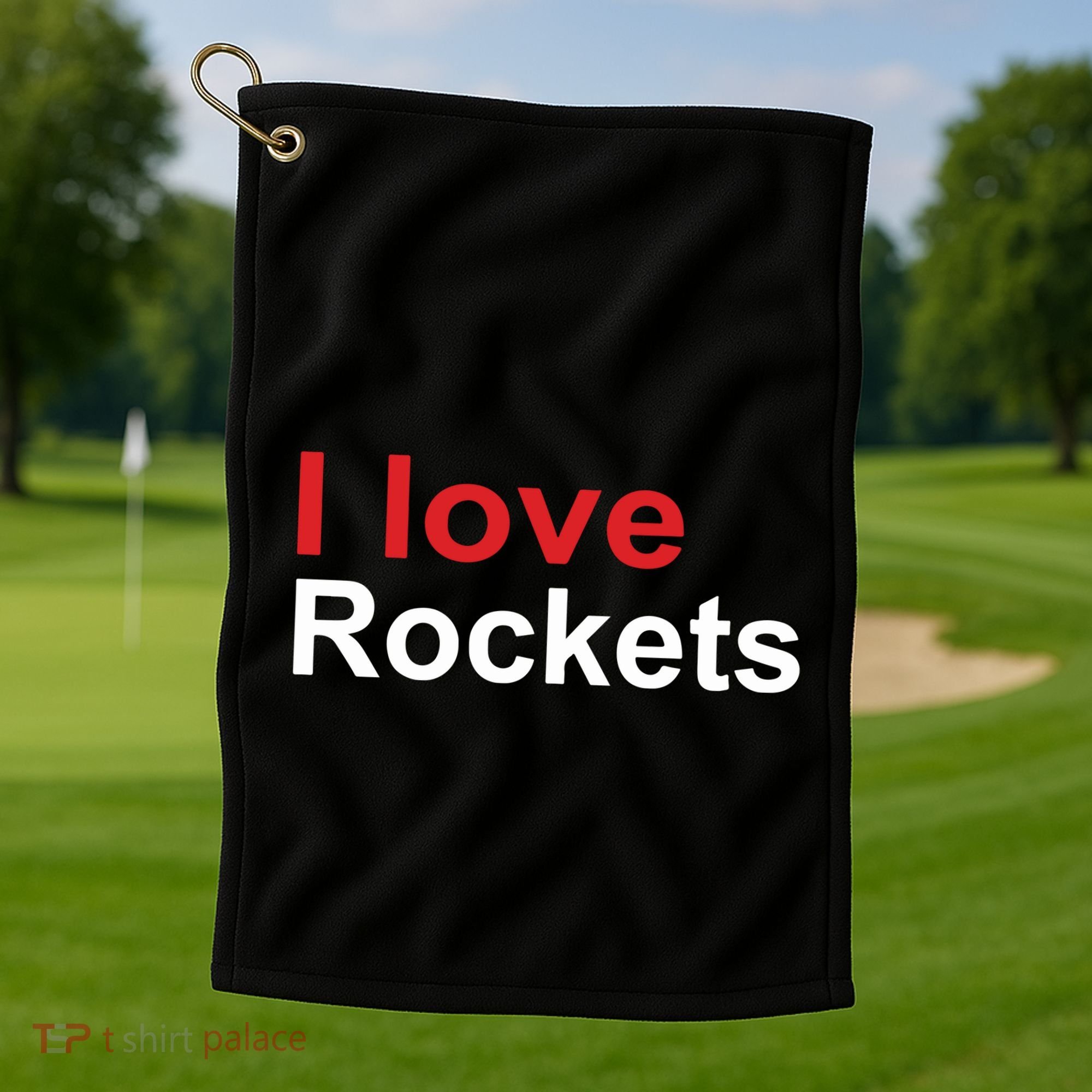 Elon I Love Rockets Golf Towel