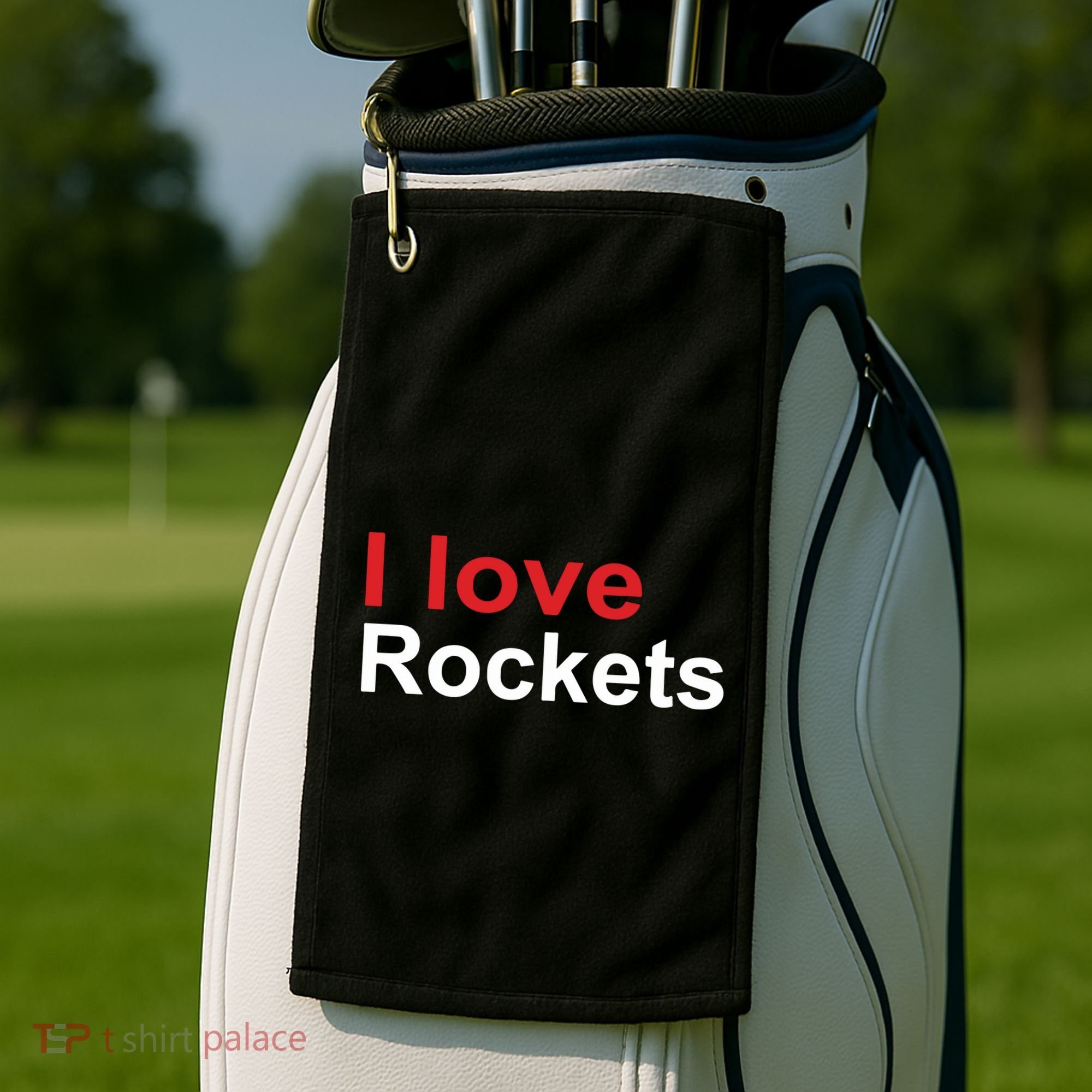 Elon I Love Rockets Golf Towel