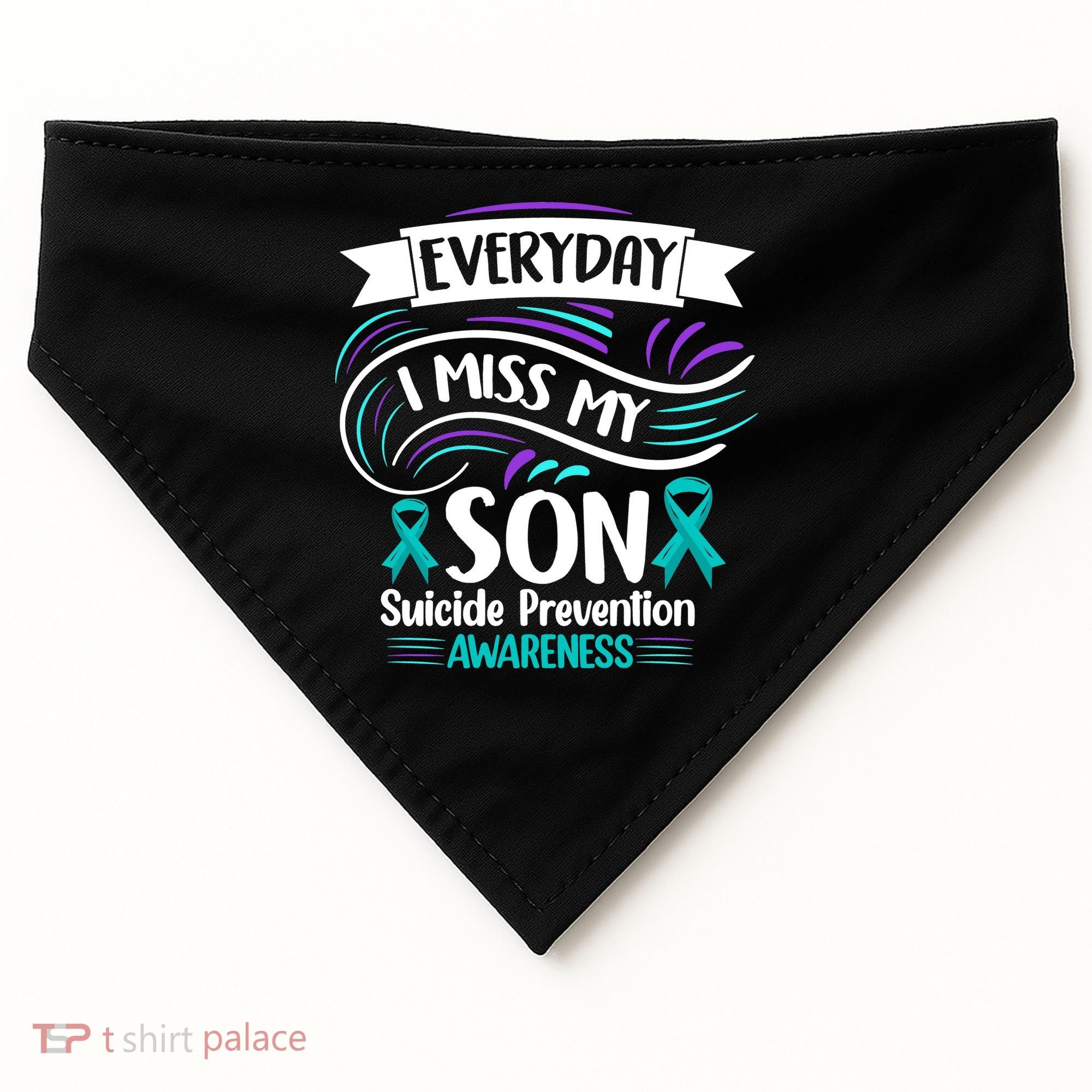 Everyday I Miss My Son Suicide Prevention USA-Made Doggie Bandana