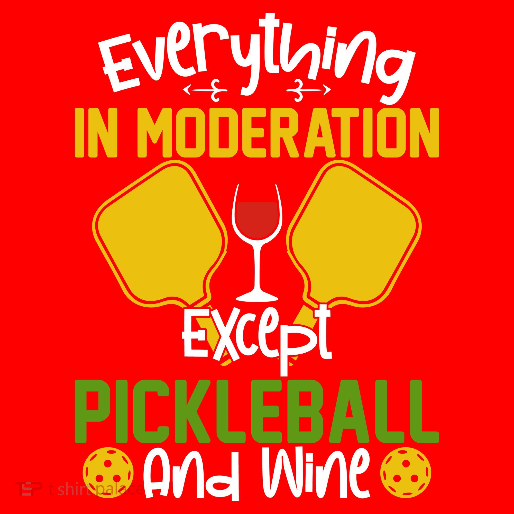 Everything In Moderation Except Pickleball And Wine Santa Hat