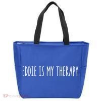 Eddie Is My Therapy Funny Cool Name Eddie Saying Gift Tote Bag thumb 0