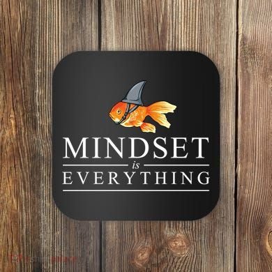Everything Is Mindset Shark Fin Goldfish Vintage Coaster