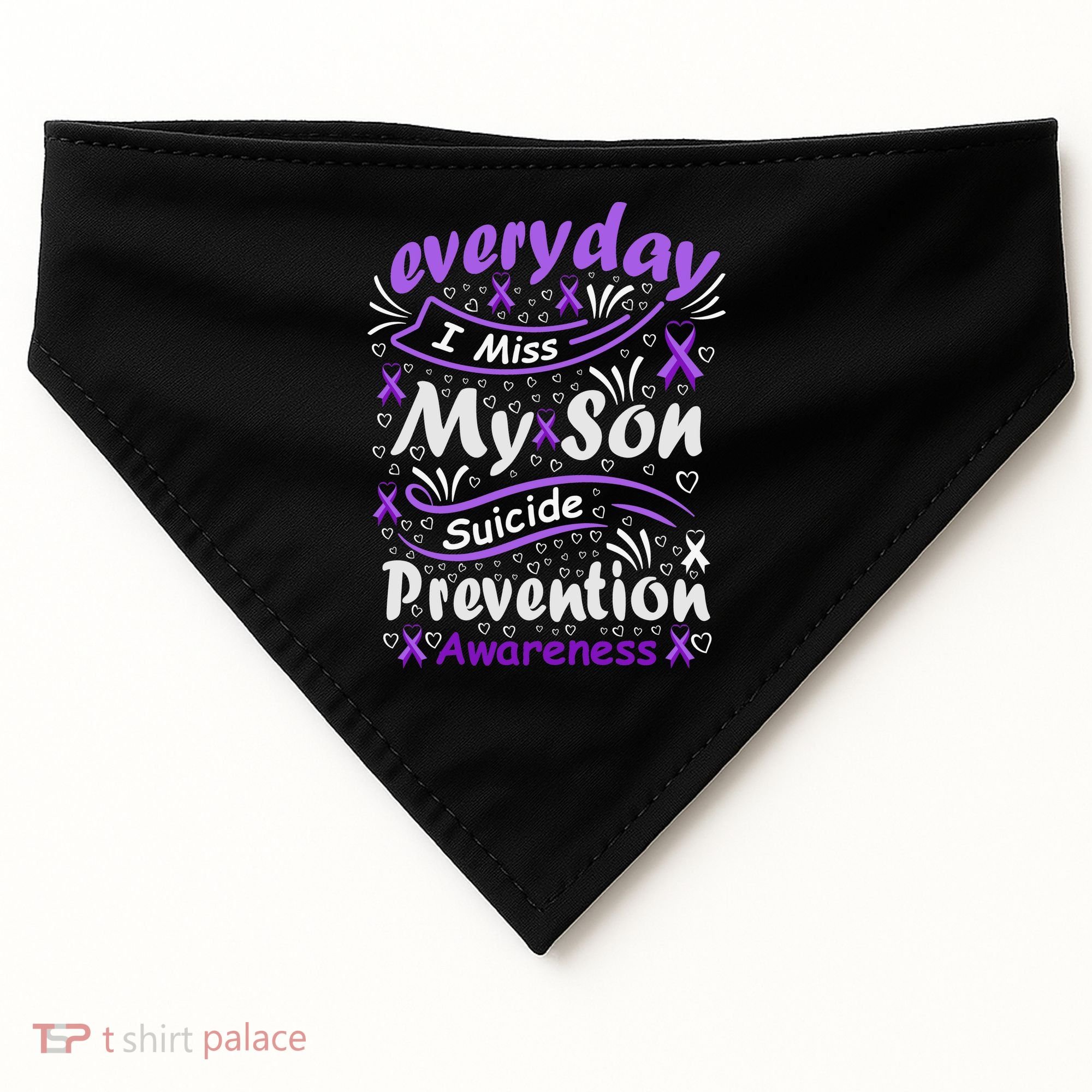 Everyday I Miss My Son Suicide Prevention Awarenesss USA-Made Doggie Bandana