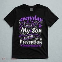 Everyday I Miss My Son Suicide Prevention Awarenesss T-Shirt thumb 5