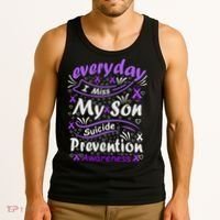 Everyday I Miss My Son Suicide Prevention Awarenesss Tank Top thumb 3
