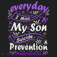 Everyday I Miss My Son Suicide Prevention Awarenesss Golf Towel thumb 3
