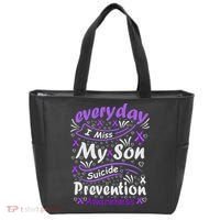 Everyday I Miss My Son Suicide Prevention Awarenesss Tote Bag thumb 0