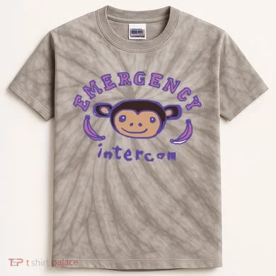 Emergency Intercom Monkey Kids Tie-Dye T-Shirt
